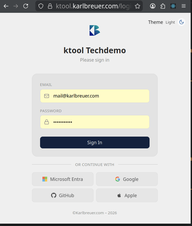 Login Screen